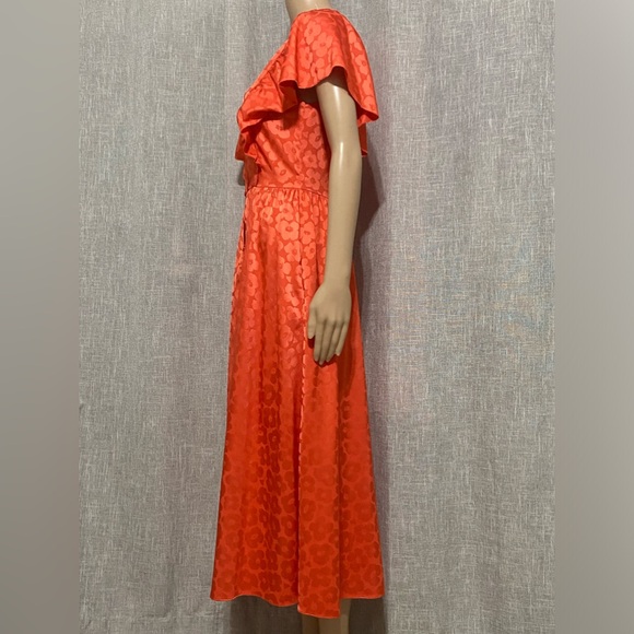 Kate Spade Rambutan Poppy Field Jacquard Dress-Size:4-in bright orange - Picture 8 of 14